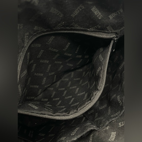 Vintage Roots Black Leather Crossbody Bag, 12”X9” - Picture 6 of 7